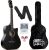 Intern INT-38C Right hand Acoustic Guitar Kit, With Bag, Strings, Pick And Strap, Black, small