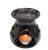 Pure Source India Ceramic Clay Candle Operated Aroma Burner (Black; 9 Cm)