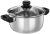 Amazon Brand – Solimo Stainless Steel Induction Bottom Dutch Oven with Glass Lid (20cm, 3 litres)