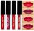 HUDACRUSH BEAUTY Professional Color Sensational Liquid Lipstick Combo Pack, Set of 4 Mini Lipsticks Forever Matte Finish Lip Color – Red Edition