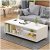 EKRON Engineered Wood Center Table with Wheels Open Rack Bed Side Display Stand Fashionable Space Saving Furniture Rolling Coffee Tea Table (CT-003/White) DIY (Do It Yourself) (80 x 40 x 30 Cm)