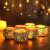 TIED RIBBONS Pack of 6 Mosaic Glass Votive Tealight Candle Holders – Decoration Items for Home Living Room (Pack of 6, Glass) – Gifts