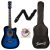 Juarez Lindenwood Acoustic Guitar Kit, 38 Inches Cutaway, 38C With Bag, Strings, Pick And Strap, TBS Transparent (Blue Sunburst)