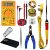 GUNK 8 IN 1 Solder Iron kit, Electric 25W Soldering Iron Kit Set for Beginners with Digital Multimeter, Wire cutter, Iron Stand, Soldering Paste, Soldering Wire, Tweezer (8 In 1 Combo)