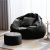 Raya Collection® Jumbo 4XL Bean Bag with Cushion and Footrest Filled with Beans – Black