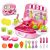 Cable World Portable Cooking Kitchen Play Set Pretend Play Food Party Role Toy For Boys Girls    Pink