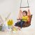 BOFFLE® Cotton Single Seater Swing Chair for Kids Baby’s Children Folding and Washable1-6 Years with Safety Belt/Home,Garden Jhula for Babies|Swing for Kids| Seat and Back Side 16×16 inch (DOT Orange)